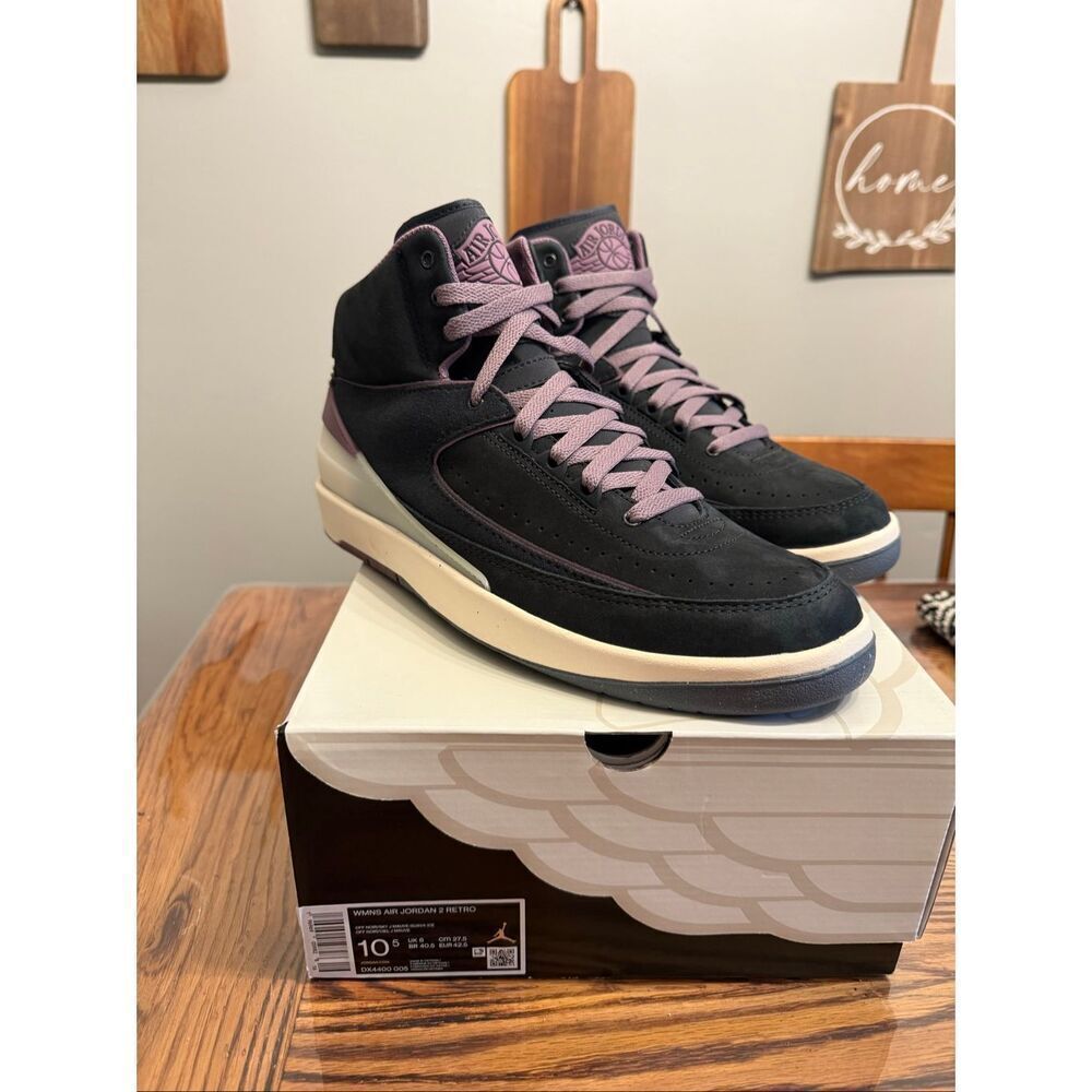 Nike Off Noir Sky J Mauve Air Jordan 2 Retro High-Top Sneakers Size 10.5 NIB